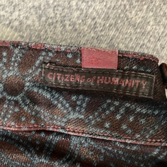 Citizens of Humanity Coated Geometric in Lhasa Red Racer Skinny Jeans 28 - Picture 4 of 9